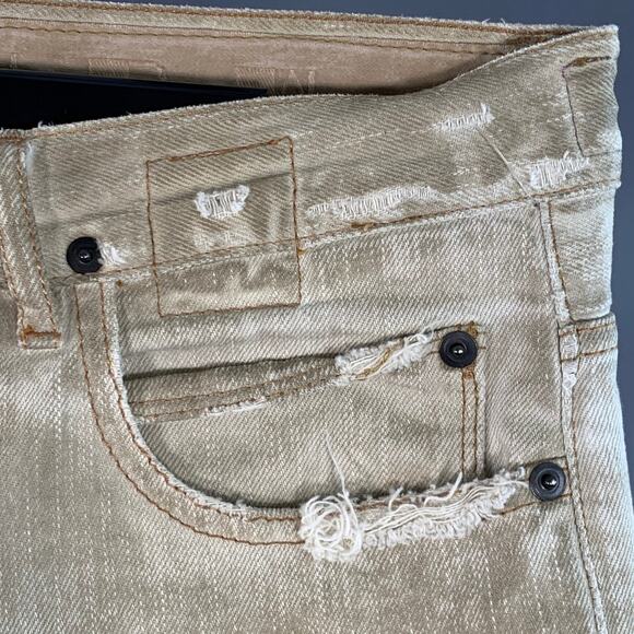 DRKSHDW Size 31 Grey Twill Cotton Tapered Slim Distressed Button Fly Jeans - Picture 2 of 7